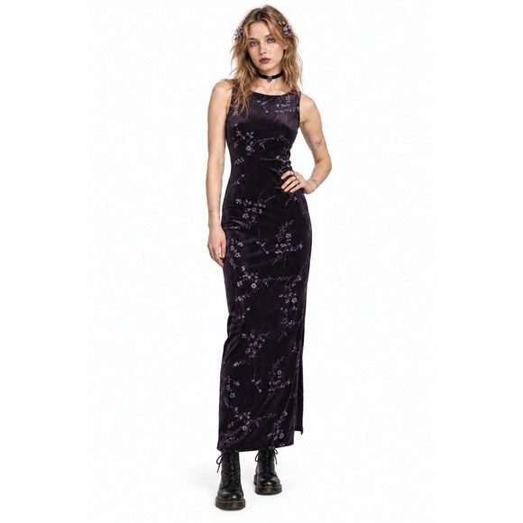 Byer Too! Dresses & Skirts - Whimsigoth Glitter Velvet Byer Too Maxi Dress Sleeveless Medium Purple Vintage